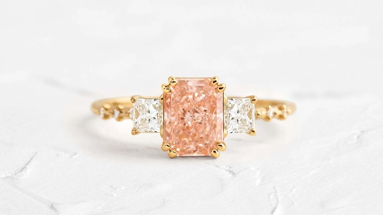 Pink diamond engagement ring