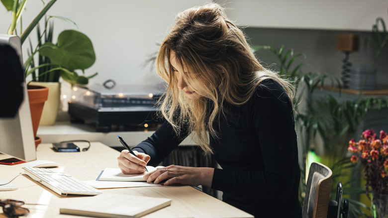 woman journaling