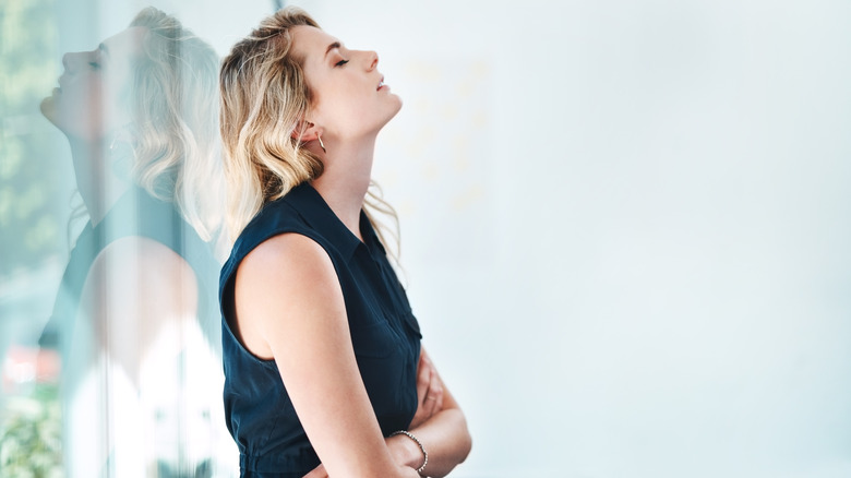 stressed woman at the office