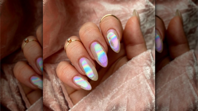 Aurora colored nails