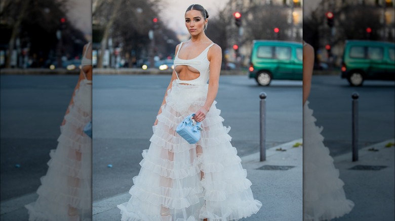 Olivia Culpo white cutout outfit