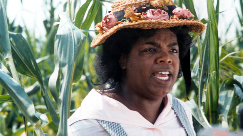 Oprah on the set of "The Color Purple"