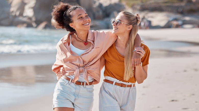 couple walking on beach