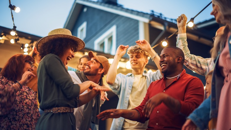 friends dancing at party