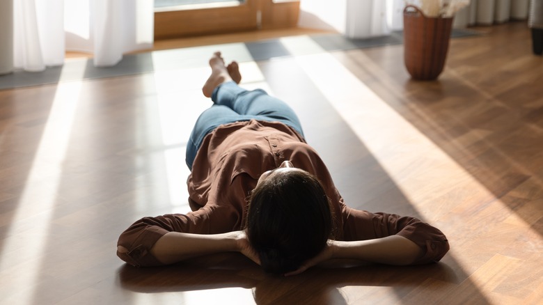 woman on floor