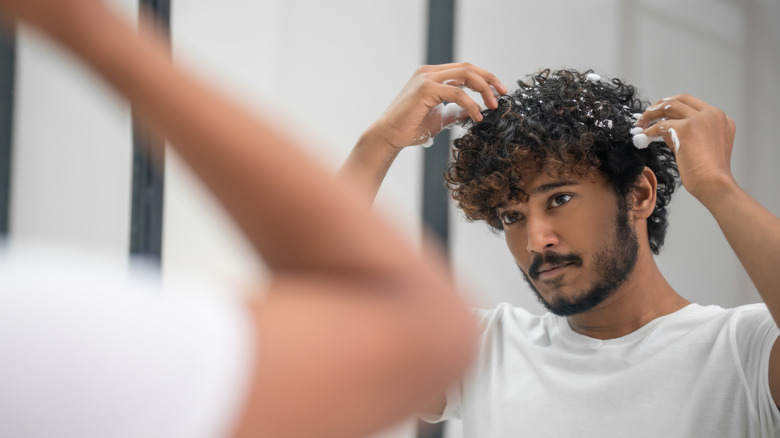 woman with curly hair