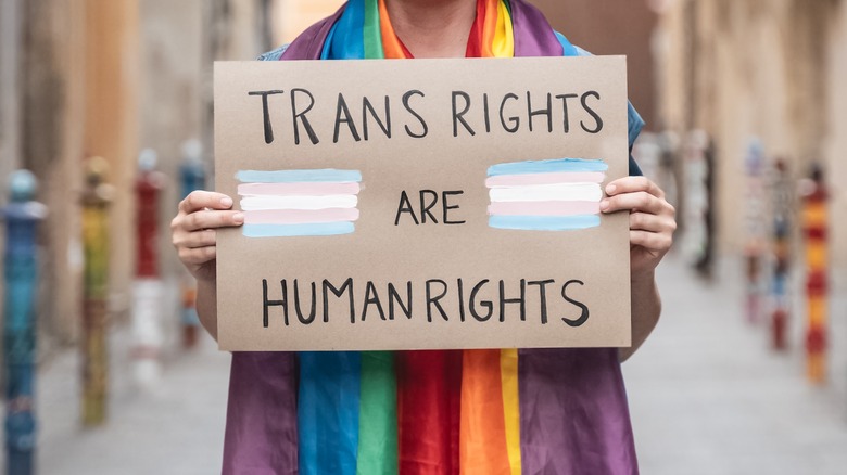 trans rights sign