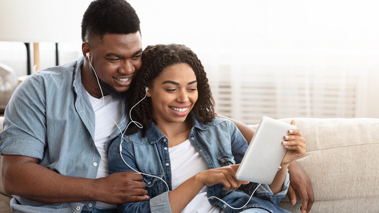 couple listening to music