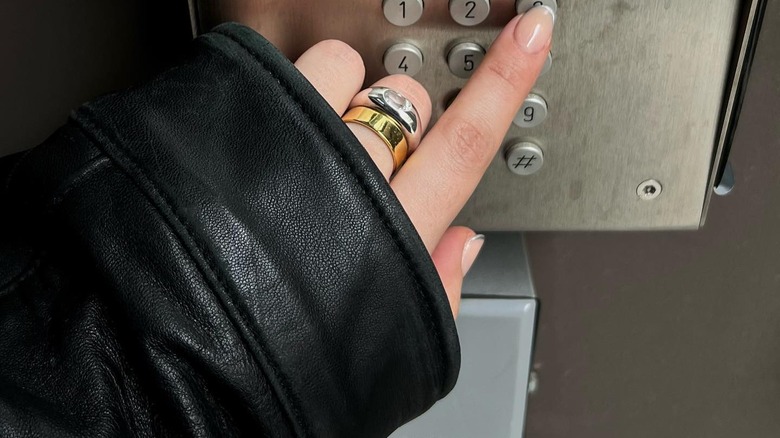 Leather jacket and rings