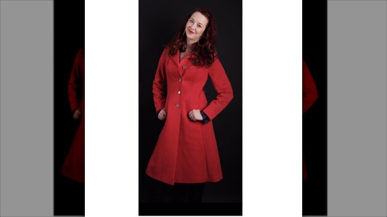 Long red coat