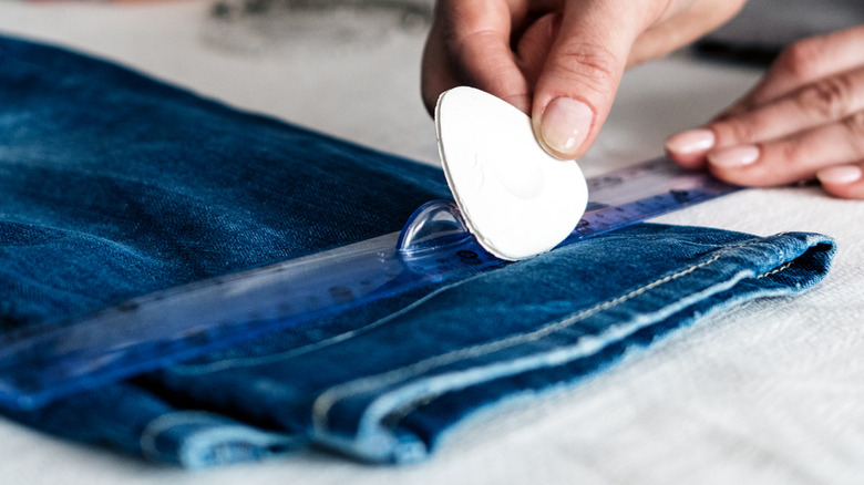 Chalk on denim jeans