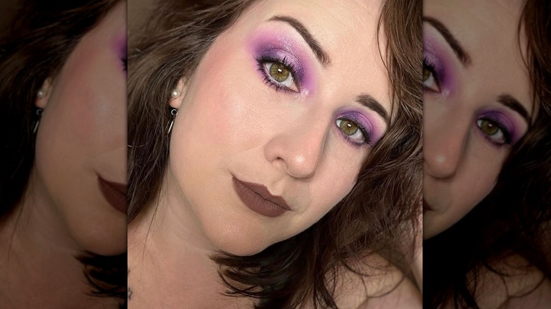 woman with purple eyeshadow