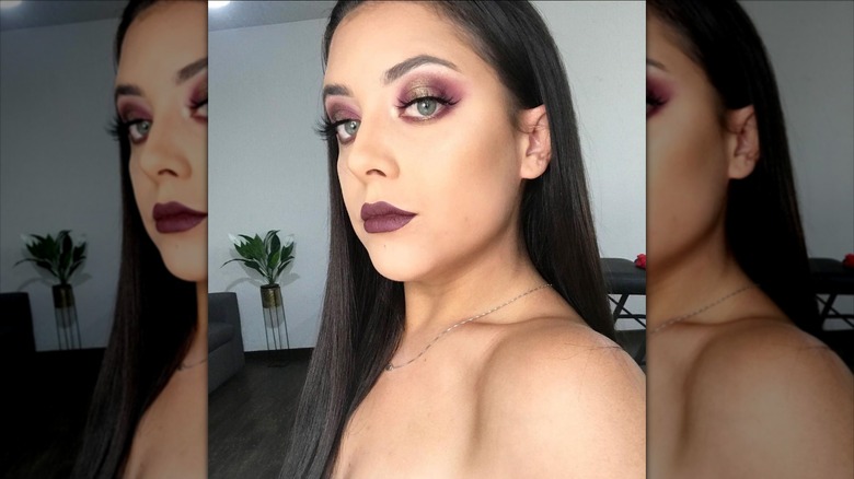 woman with halo makeup