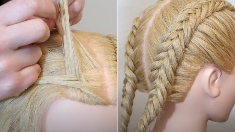 Pigtail fishtail braid