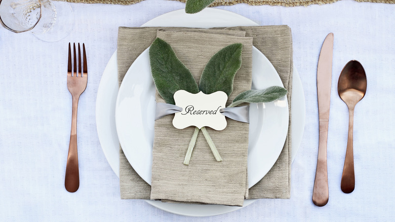 table setting with place card