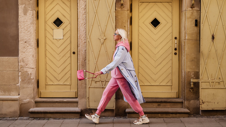 woman wearing a trench coat