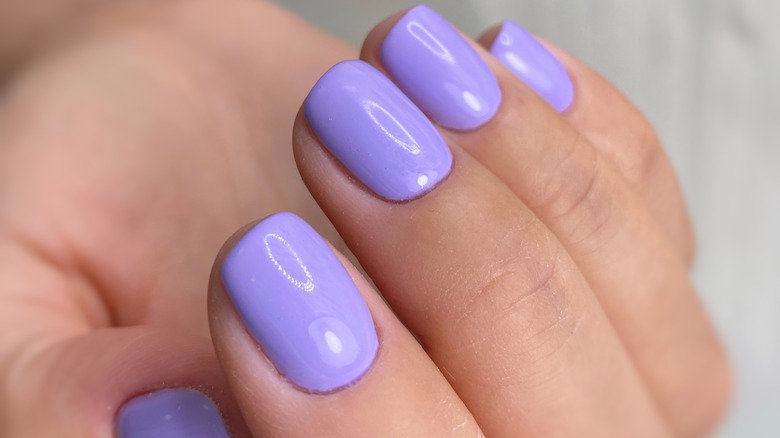 lilac BIAB nails