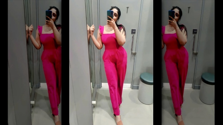 Bright pink jumpsuit