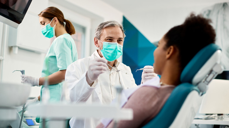 Woman at the dentist