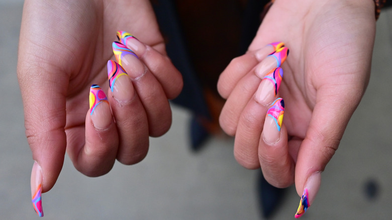acrylic nails at fashion show