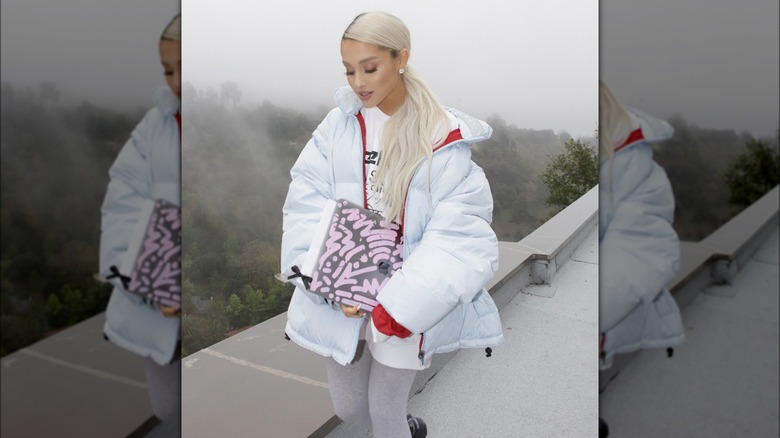 Ariana Grande in puffer jacket