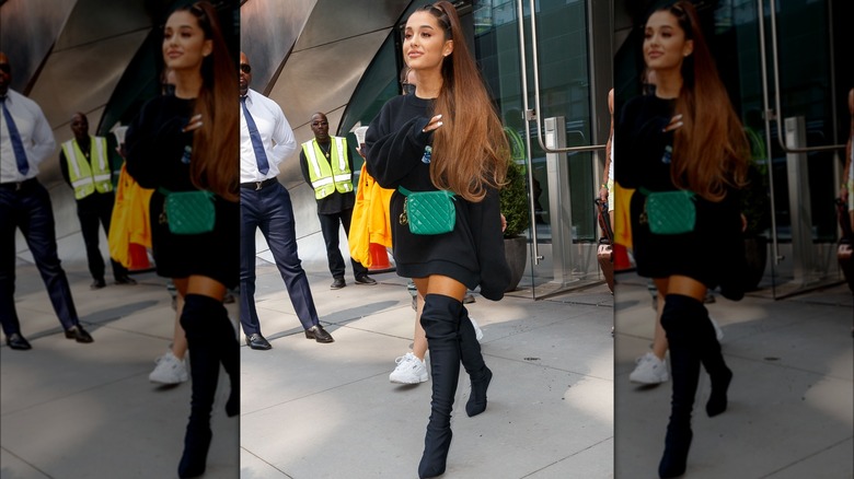 Ariana Grande in thigh-high boots