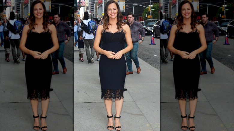 Jennifer Garner wearing a slip lace dress.