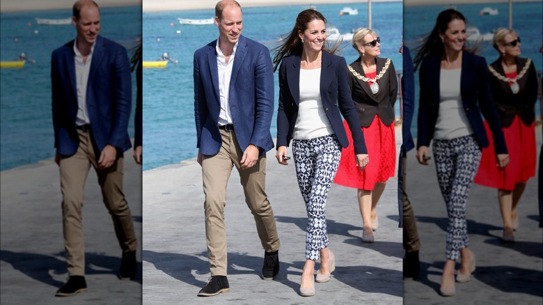 Kate Middleton wearing printed denim