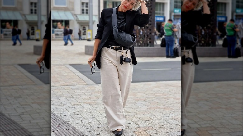 woman walking and posing 