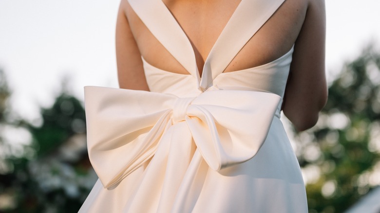 big bow on wedding dress