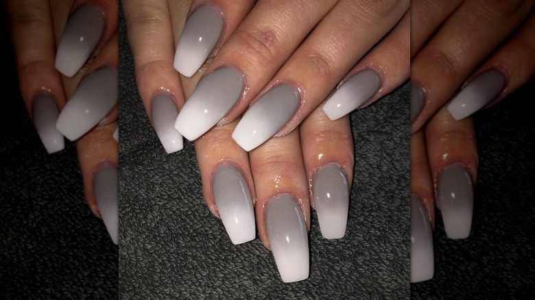 Overcast nails with ombré effect