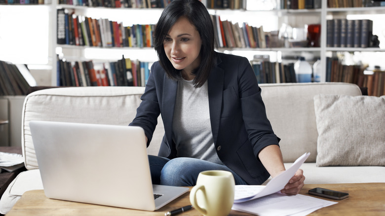 Woman working from home