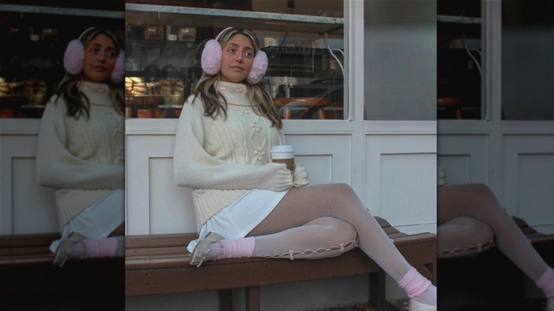 Pink socks and ballet flats