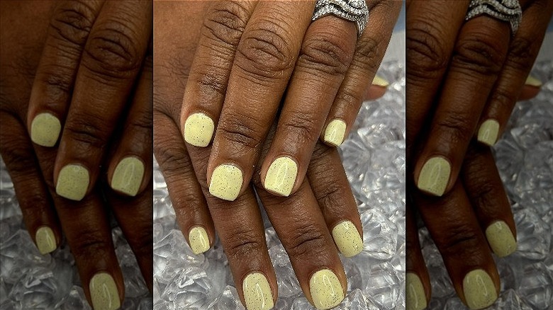 Pale yellow nails