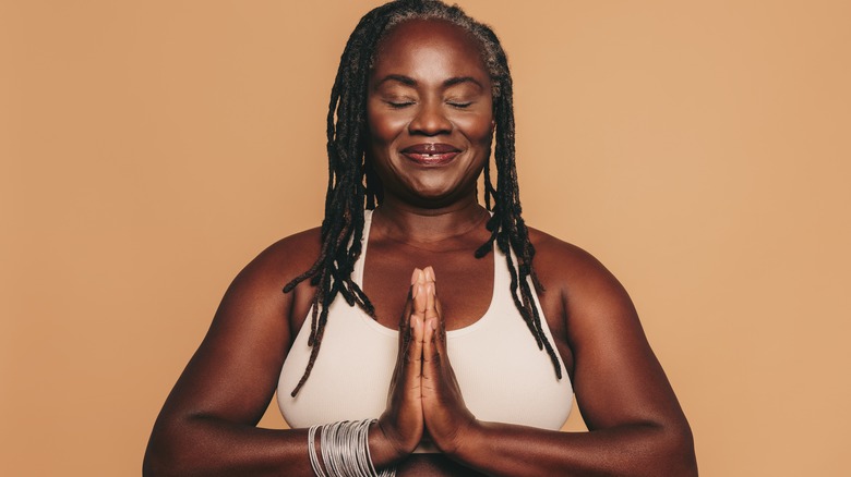 Woman practicing meditation