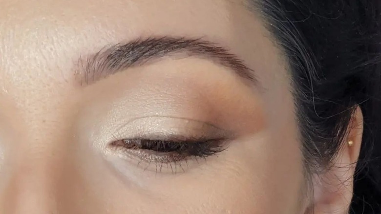 eye with sheer eyeshadow