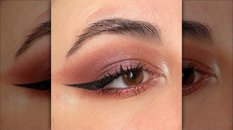 eye with sheer eyeshadow