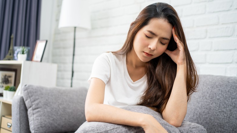 Woman looking stressed