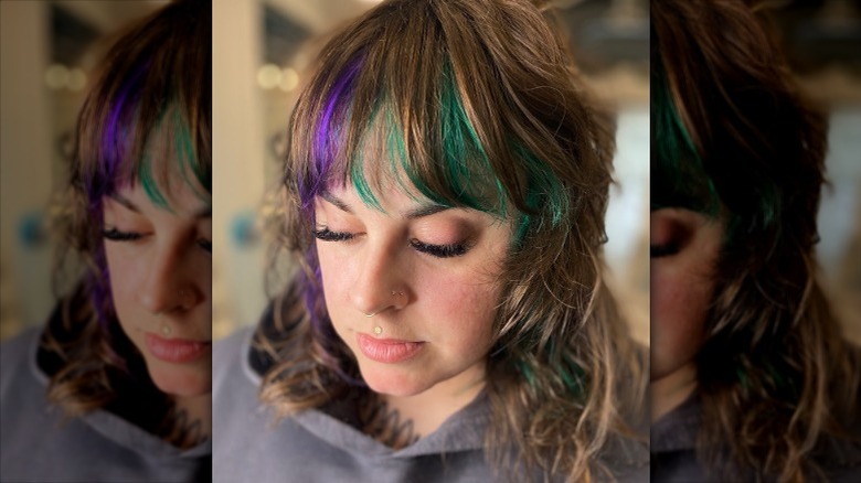 Colorful peekaboo bangs