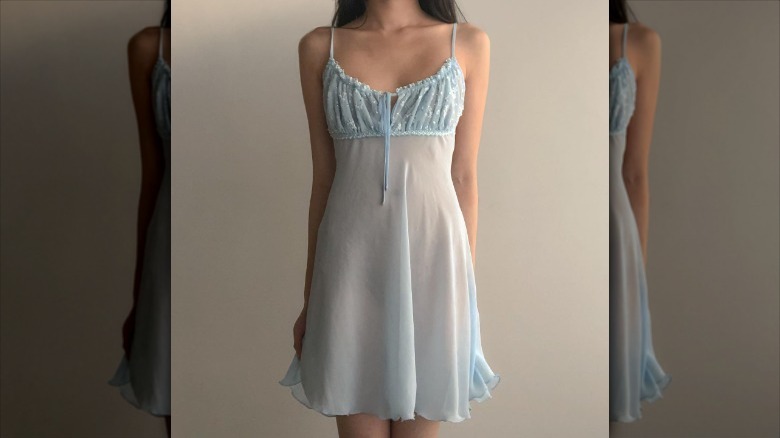 Light blue slip dress