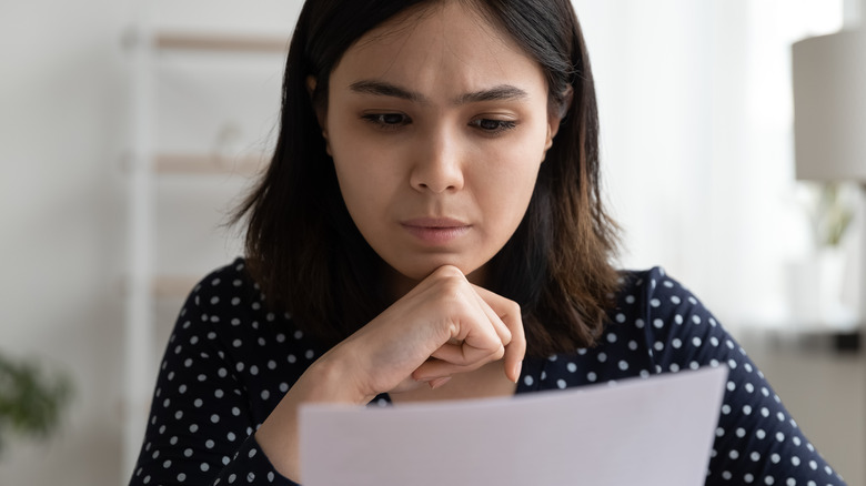 woman reviewing a job offer