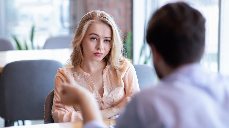 Woman unimpressed with date