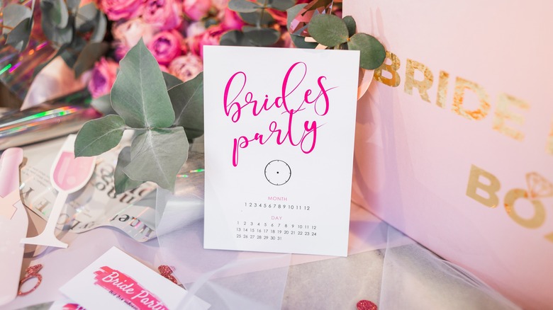 Bride's Party Sign On Table