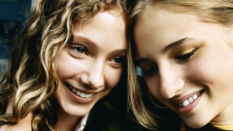 two happy women 