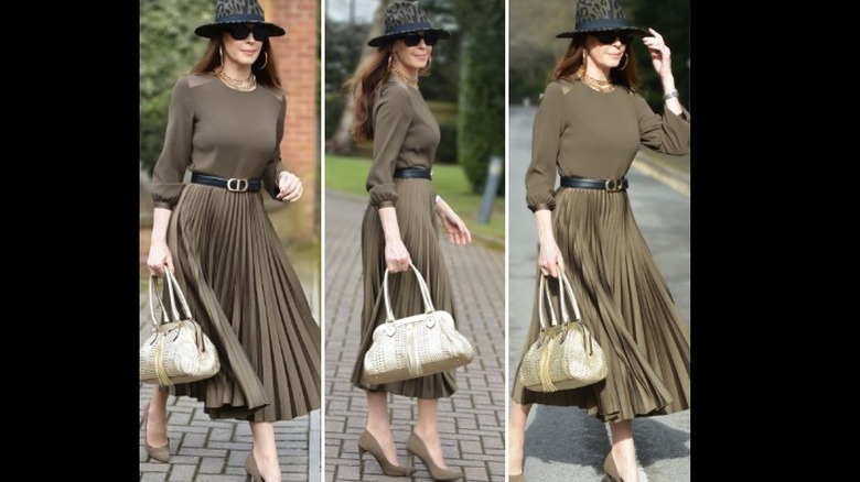 Woman in brown oufit