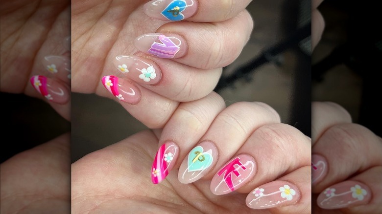 Colorful stiletto nails from Instagram user @theemmzie