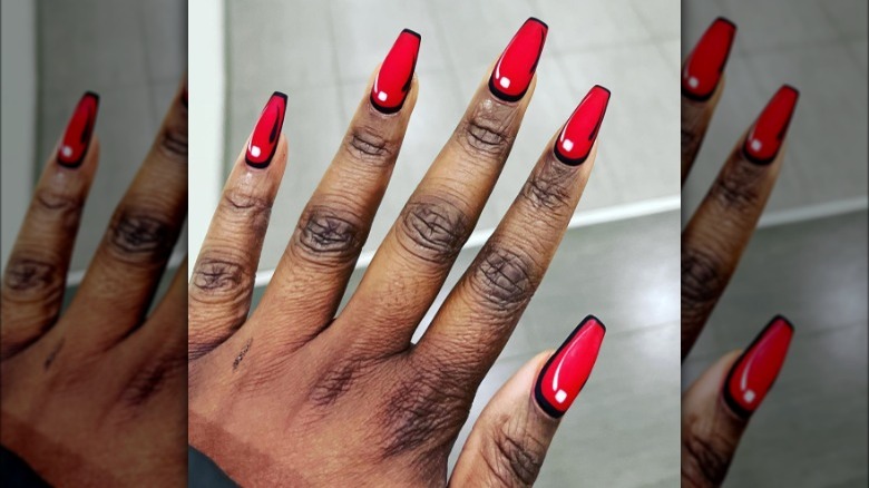 Red pop art nails