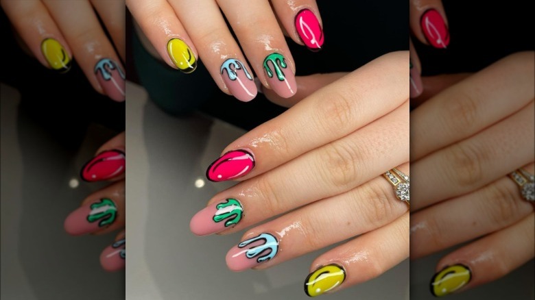 Slimey pop art nails