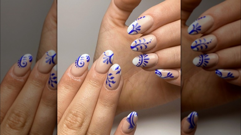 Porcelain nail manicure 