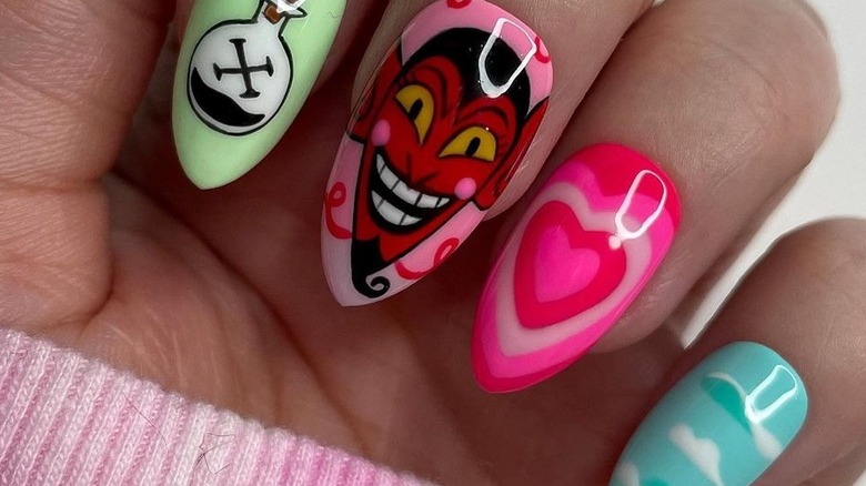 Powerpuff Girls nail art